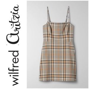Wilfred by Aritzia, Classic checked mini dress with pockets, size Small, EUC